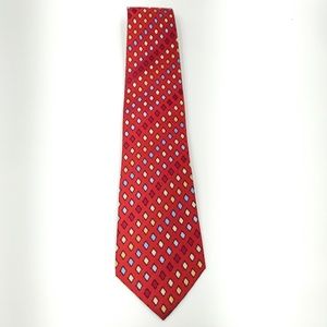 Ziggurat Red Geometric Silk Necktie